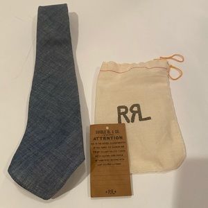 RRL Navy Blue Linen Neck Tie
